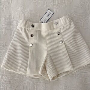 Jacadi White High Waist Shorts with Vintage Flair